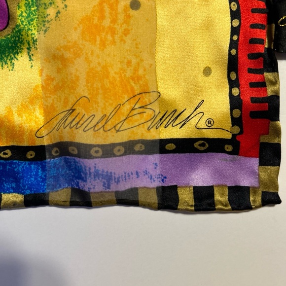 Laurel Burch Harmony Under The Sun Silk Scarf Square 100% Silk Vibrant 20” X 20” - Picture 3 of 6